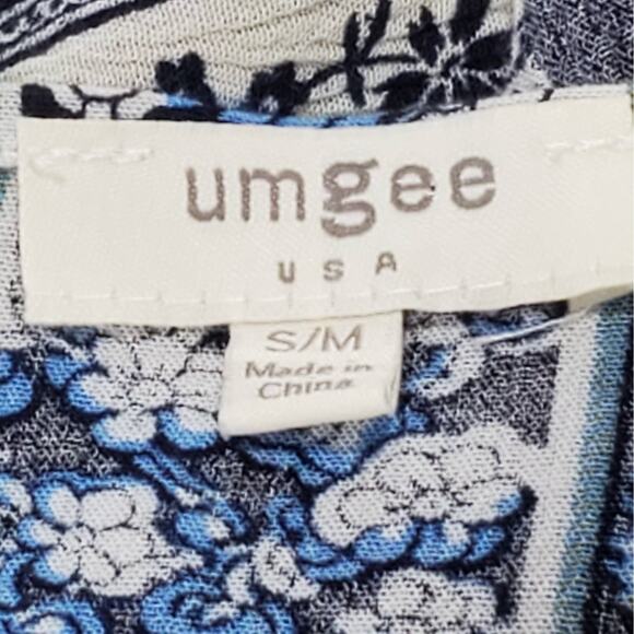 Umgee Bohemian Handkerchief Blue Floral Tassel Cardigan S/M - Picture 5 of 5